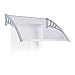 Produktbild Relaxdays Vordach Haustür, Überdachung transparent, massive Polycarbonat-Platte 3 mm dick, HxBxT: 23,5x105x75 cm, grau