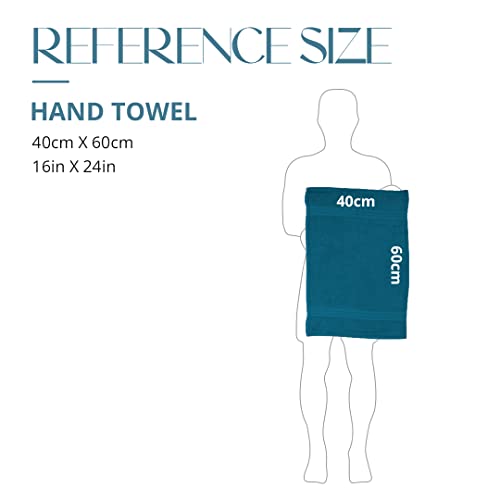 Image of NAKSH 450 GSM Super Absorbent Premium Hand Towel, Turquoise Green (Pk 2) | Soft,Fluffy & Fade Resistant Color | Luxurious & Stylish | Machine Wash
