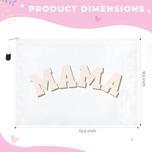 2 Pcs Mama Bag Mom Baby Toiletry Bag Mama Gifts Clear Clear Diaper Pouches Pregnancy Hospital Duffle Organizing Pouches with Zipper Women Her New Mom4