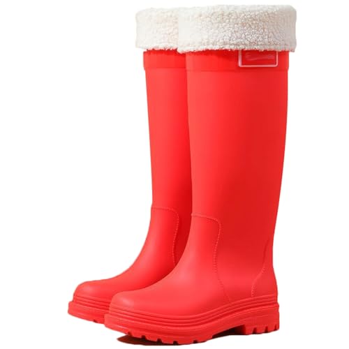 [LIEWEI Boutique RIBEN] ���f�B�[�X�h�����C���u�[�c�A���O���\�ȃ��C�i�[�t���A����~�߃L�b�`�����o�[�u�[�c�A���[�u���b�N�q�[���A�g�����f�B�ȃ~�h���J�[�t�I�[�o�[�V���[�Y(Red a,22.5)