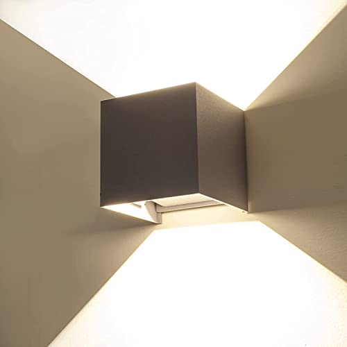 Applique LED A Cubo Bianco 12W Per Esterni E Interni – Impermeabile IP65, Luce Fredda 6500K E Naturale 4000K, Design Moderno - 4
