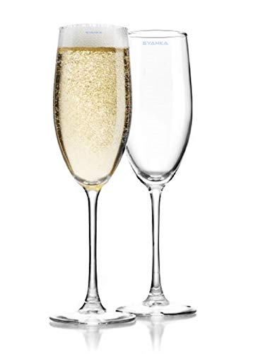 SYANKA Italian Premium Champagne Flutes Wine Glasses Set of 2, 170 ML, Ideal for Champagne, White or Red Wine Glass, Cocktail