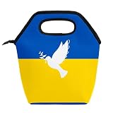 Sac à lunch,sacs fourre-tout réutilisables portables,boîte à lunch de bureau de voyage,Drapeau de l'Ukraine de la paix,Sac avec fermeture éclair