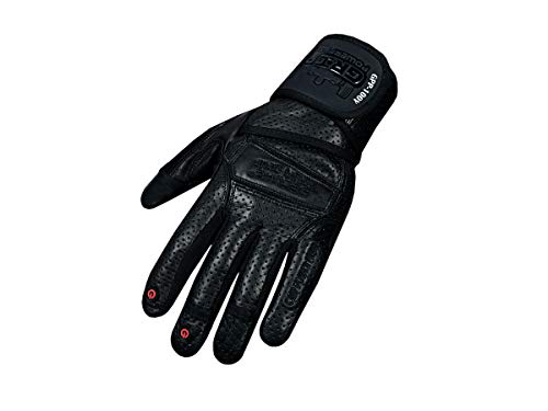 Elite Leather Gym Gloves with Built in 2" Wide Wrist Wraps Grip & Design for Weightlifting Power Lifting Bodybuilding & Strength Training Workout Exercises (Full Fingers Black, XX-Large) by Grip Power Pads - Image 3