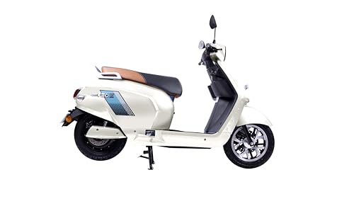 Image of eblu India's 1st Family e Scooter - Feo X - Typical Driving range 110km per charge - Top speed 60 kmph, Xtra - SPACE | COMFORT | SAFETY |STABILITY (Traffic White)