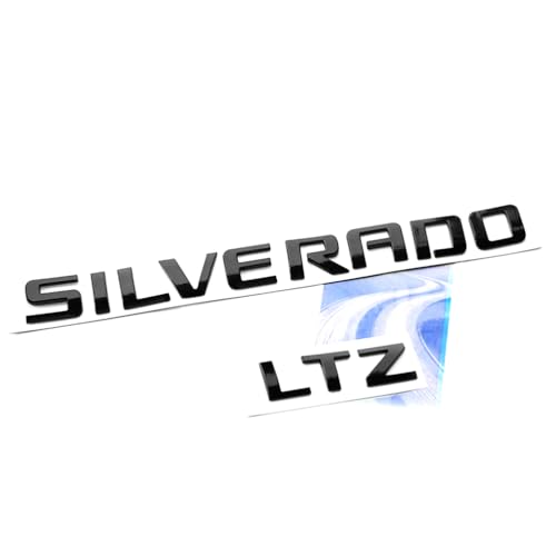 Image of Yoaoo 2pack OEM Letters with LTZ Emblem 3D Badge Nameplate Replacement for Silverado 1500 2500Hd 3500Hd Series 1999-2018 Gloss Black