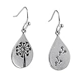 Pendientes colgantes de plata con diseño de diente de león inspirados en la naturaleza, regalo de primavera para mujeres y niñas
