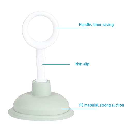 2 unidades de limpiador de tuberías de succión manual, herramienta para desatascar cañerías con fuerte succión, material PP y PE, fácil de usar y limpiar (verde) miniatura 7