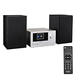 MEDION P85003 Mini Chaîne HiFi avec Lecteur CD (WiFi, Bluetooth, Radio Internet, Dab +, USB, AUX, Égaliseur, Écran Couleur TFT avec télécommande, 2X 15 W RMS) Argent