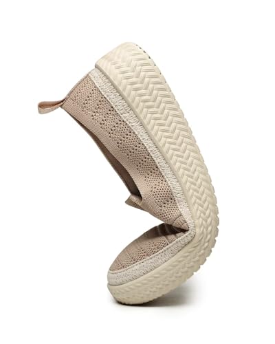 Image of Women's Knit Loafers Round Toe Loafer Flats Comfortable Casual Walking Work Penny Driving Dressy Slip-on Shoes