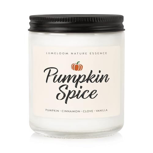 Pumpkin Candle Hello Fall Gifts 9oz Aromatherapy Cinnamon Pumpkin Spice Soy Wax Candle for Home Scented Autumn Gifts for Women Fall Decor