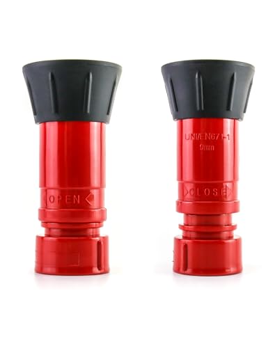 Image of QWORK Fire Hose Nozzle, 1 inch Heavy Duty NPSH /NPT Thermoplastic Constant Flow Fog Nozzle, Fire Equipment, 4 Pack