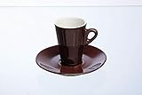 TOGNANA 6er Set Espressotasse Mara elegant, in der Farbe Schokolade / Braun, mit Untertasse, aus Keramik