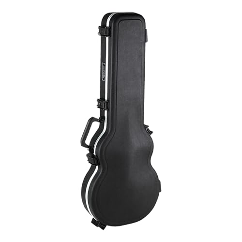 Image of SKB Hardshell Travel Case for Les Paul Type Electric Guitars or Replicas, Molded In Bumpers for Protection, Plush Lined Interior and Latches, Black