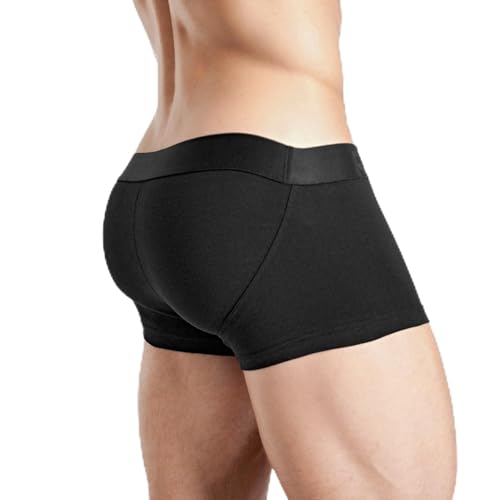 Rounderbum Men’s Lift Tech Boxer Trunk – Hidden Band Butt Lifting Underwear, 3 Colors