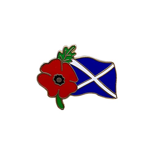 Scotland Scottish St Andrew's Flag Red Poppy Badges Pins Lest We Forget Remembrance Day Brooch