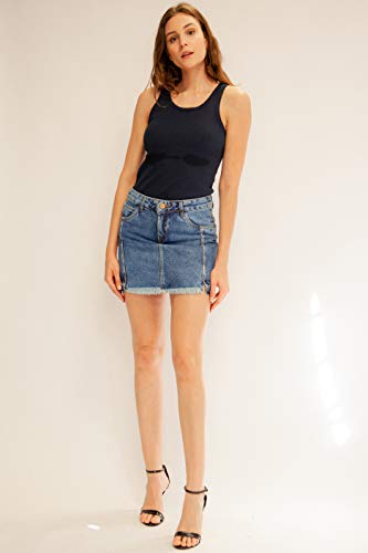 Saia Jeans, Zune Denim, Feminino, Indigo, 40