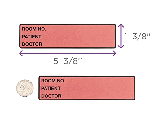 Image of Carstens Patient I.D. Adhesive Medical Chart Labels for 1.5 inch - 4 inch Ring Binder Spines - Pre-Printed Sticker Labels (Room No. / Patient /Doctor), 5 3 /8 inch x 1 3 /8 inch, Rose, Roll of 200