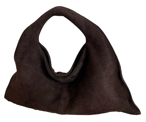 Womens Trendy Genuine Suede Leather Crossbody Bag Small Shoulder Purse Top Handle Handbag Designer Satchel