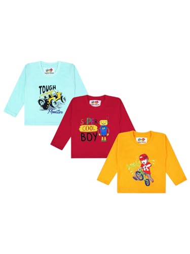 Image of superminis Boy's /Girls Cotton Round Neck Full Sleeves Regular Fit T Shirts With Trendy And Fun Prints