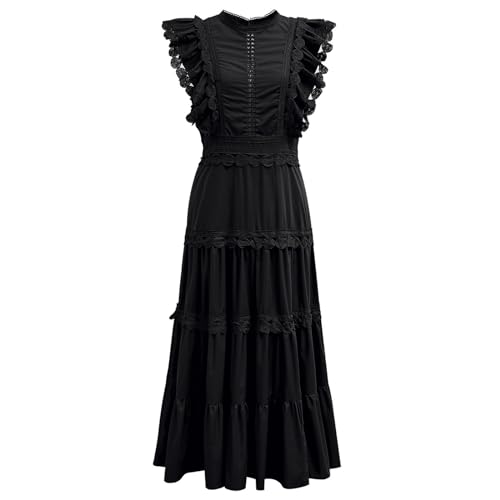 CHICWISH Women Summer Crochet Trim Sleeveless Midi...