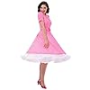 1950s Dresses for Women UK Vintage Elegant 1940s 50s Style Audrey Hepburn Rockabilly Short Sleeve Polka Dots A Line Swing Midi Skater Tea Dress Cocktail Party Evening Prom Gown Plus Size B#Pink XL #2