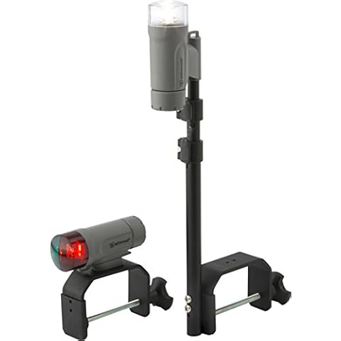 attwood 14190-7 Water-Resistant Portable Clamp-On LED Light Kit with Marine Gray Finish Cover