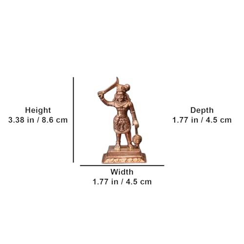 Image of Handcrafted 3.38 inch Karuppasamy Panchalogam Bronze Idol | Guardian Deity Statue | Village Protector | Powerful Dravidian Folk God Figurine