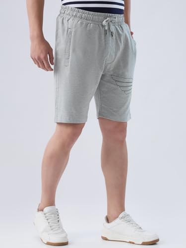 Image of Park Avenue Men Regular Fit Solid Pattern Pure Cotton Flat Front Loungewear Shorts