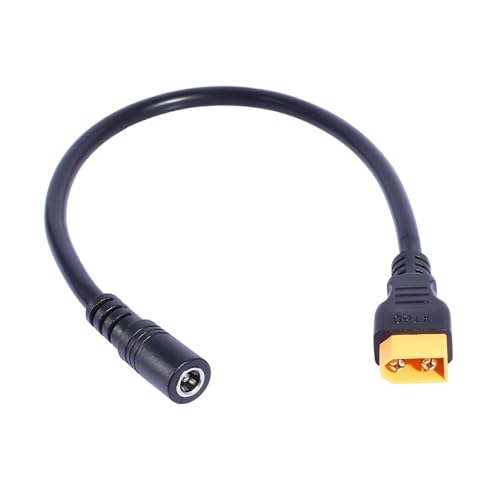Câble XT60 vers DC 5.5x2.1mm de 30cm 200W pour charge solaire et batterie d'énergie RC