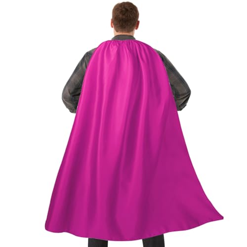Dajiahao Adult Superhero Cape and Mask for Man and Woman - Halloween Vampire Cloak Super hero Party Capes Superhero Costume(pink-120cm)