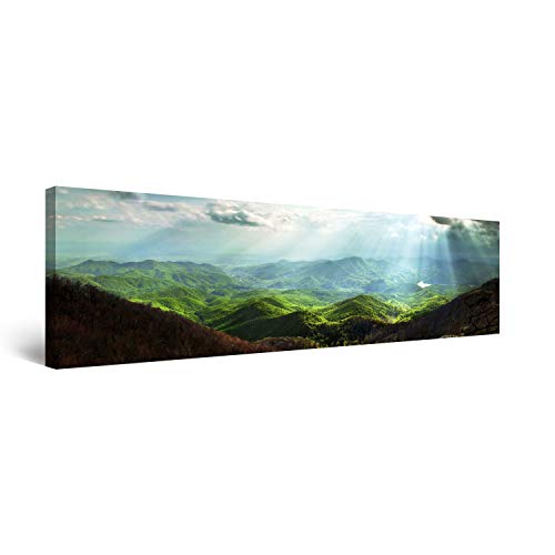 Startonight Canvas Wall Art Carpathian Mountains, Mountain Framed Wall Art 40x120 cm