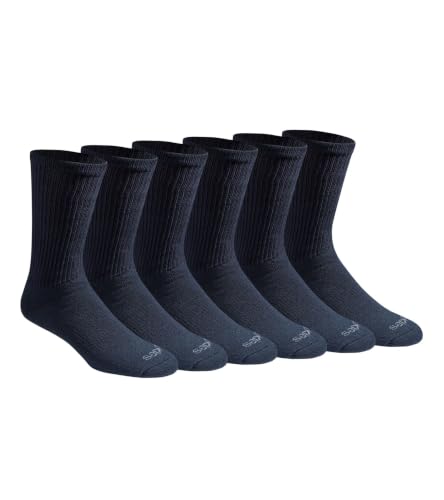 Dickies Mens Dri-Tech Essential Moisture Control Crew Socks Multipack Essential Worker Navy (6 Pairs) Large