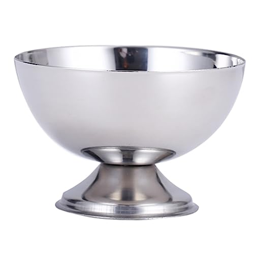 KOCKSHION Bol à Salade INOX 1 Petite Tasse Multifonction Bol à Dessert Rond en Acier Inoxydable sans Odeur pour Fruits et Collations Service la Cuisine Polyvalent