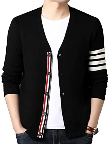 Image of LIME Men's Black Full Sleeves Front Open Cotton t-Shirt Coat /Shrug for Men