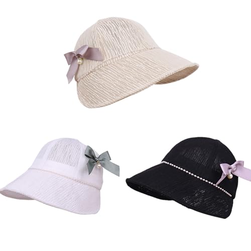 Sheer Yarn Baseball Hat with Bowknot Decals Spring Sheer Visors for Adult Photography Sun Caps Girl Women Fashion for Travel3