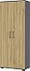 Germania Aktenschrank 4250-564 GW-Profi, in Graphit/Grandson-Eiche-Nb., mit Metallgriffen, 80 x 200 x 40 cm (BxHxT)