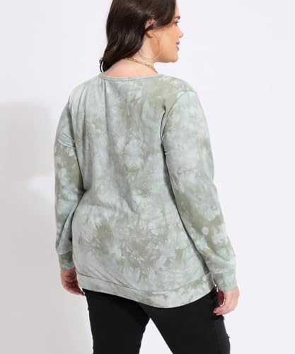 Image of CARCOS Plus Size Tops for Women Long Sleeve Raglan V Neck T Shirts Tunic Fall Blouse Xl-5Xl 14W -28W