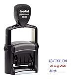Trodat 5430 – Fechador profesional, sello para fecha, con 2 almohadillas de colores, color azul y rojo, texto seleccionable, color K O N T R O L L I E R T