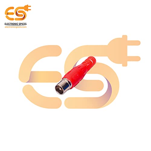 Image of Electronic Spices Red color RCA Male plugs solder audio connectors Electronic Cables pack of 5pcs