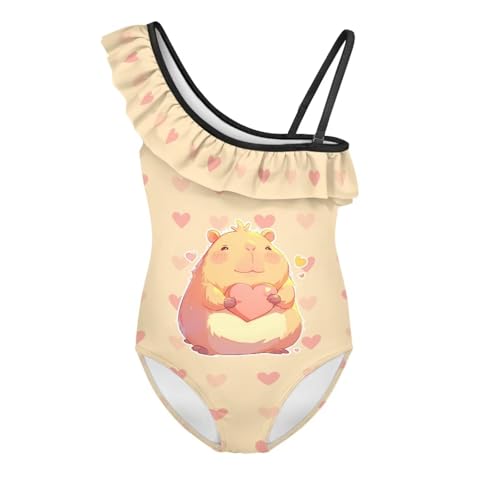 Image of Girls Swimsuit One Piece Ruffle Swimsuit Non-Slip Straps UPF 50+ for Girls Size 3-14 Years