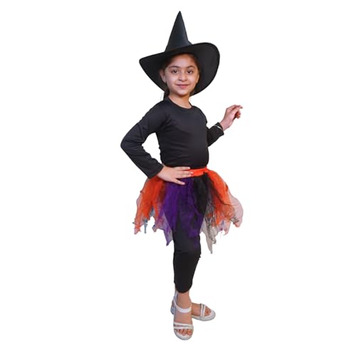 Image of Kaku Fancy Dresses Holloween Skirt Cap Set For Girl|Skirt Cap Set For Annual Function /Holloween Party /Competition - Girl, 7-8 Years