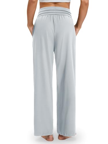 Image of Gracyoga Wide Leg Yoga Pants for Women Casual Loose Cozy Sweatpants High Waisted Lounge Pajama Flowy Pants With Pockets