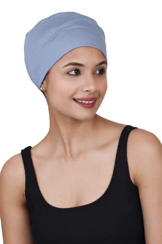 Image of The Headscarves Women Silky Soft Bamboo Viscose Sleep Cap for Hair Loss Chemo Headwear Skull Cap Free Size (Multicolor) (HS3 Multicolor)