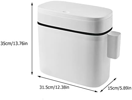 LIFKOME Bathroom Trash Can, 14L Bathroom Trash Can with Lid, Slim Narrow Bedroom Garbage Can, Wastebasket Press Type Lid, Garbage Container Bin for Kitchen Toilet Living Room Office