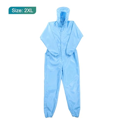 Image of MECCANIXITY ESD Lab Coat Anti Static Clothing Science One Piece Cloth Elastic with Hat Hood Wear Uniform