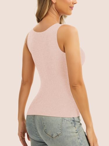 Zeecaro Women Sleeveless Thermal Tank Top Cold Weather Warm Camisole V Neck - image 2