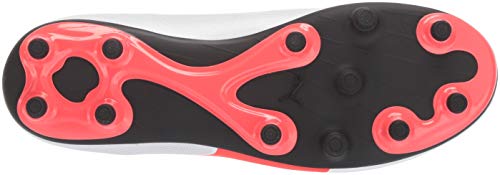 PUMA Puma Unisex-Kid's Rapido FG Sneaker, White-Light Gray Heather-Black-red Blast, 4 M US Big Kid