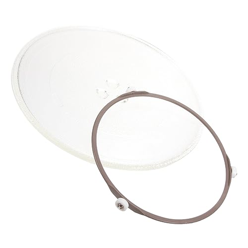 HAMPPLIES Piatto Girevole in Vetro per Microonde con Anello e Supporto Resistente al Calore Ricambio Compatibile per Forni Candy e Altri Marchi Completo per Cottura Stabile e Installazione