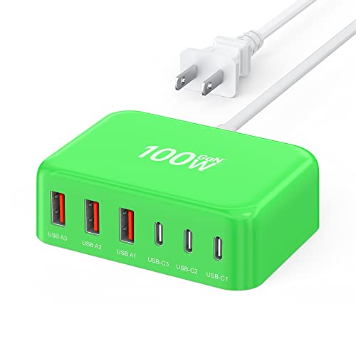 100W GaN 6-Port USB-C/USB-A Wall Charging Station